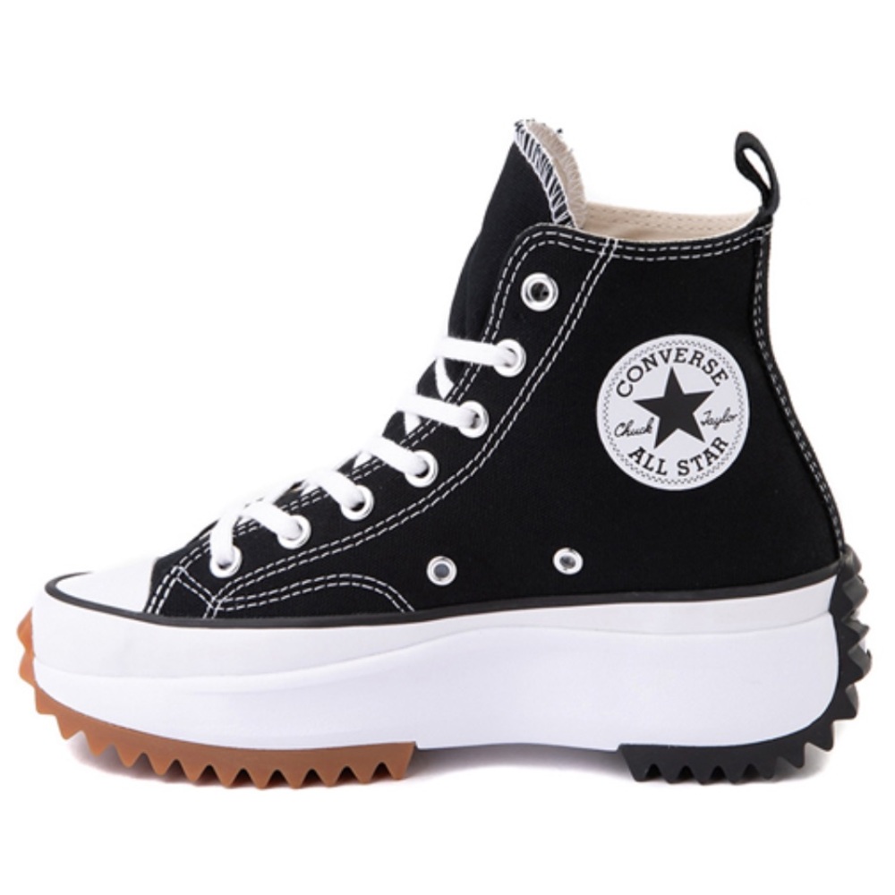 Converse Kids High-Top Sneakers in Black, White and Brown Gum Sole
